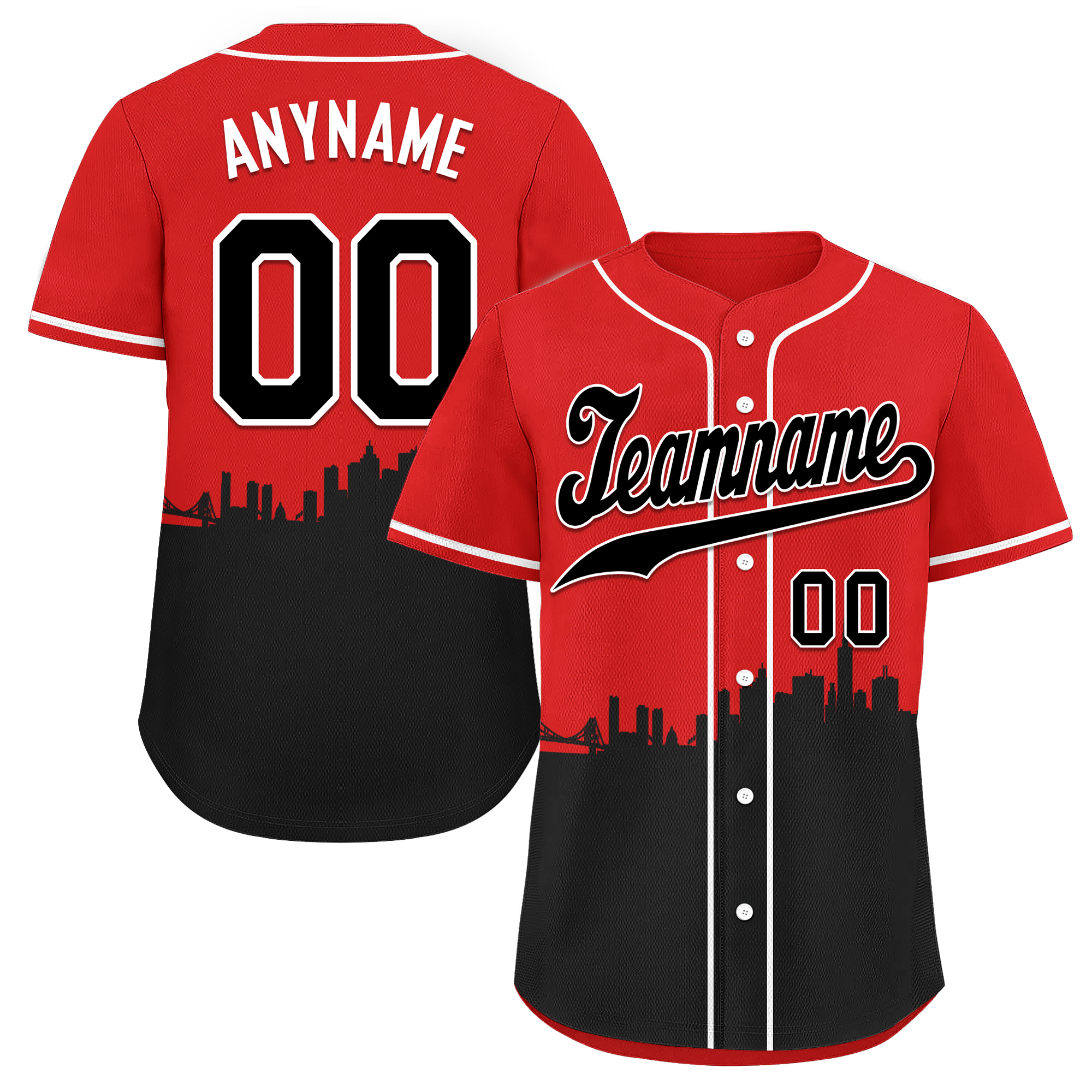 Custom Red Black City Edition Personalized Authentic Baseball Jersey BSBJ01-D017126