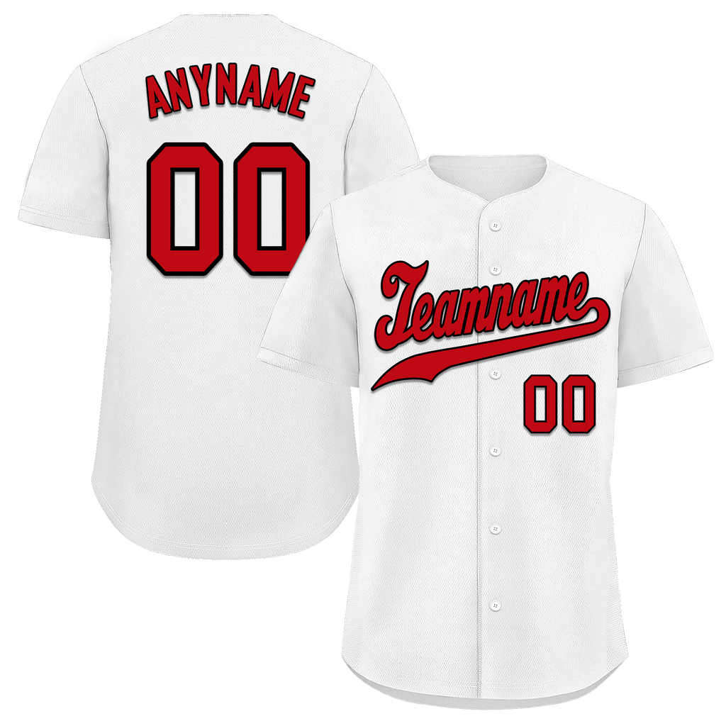Custom White Classic Style Red Personalized Authentic Baseball Jersey BSBJ01-bd0fad9