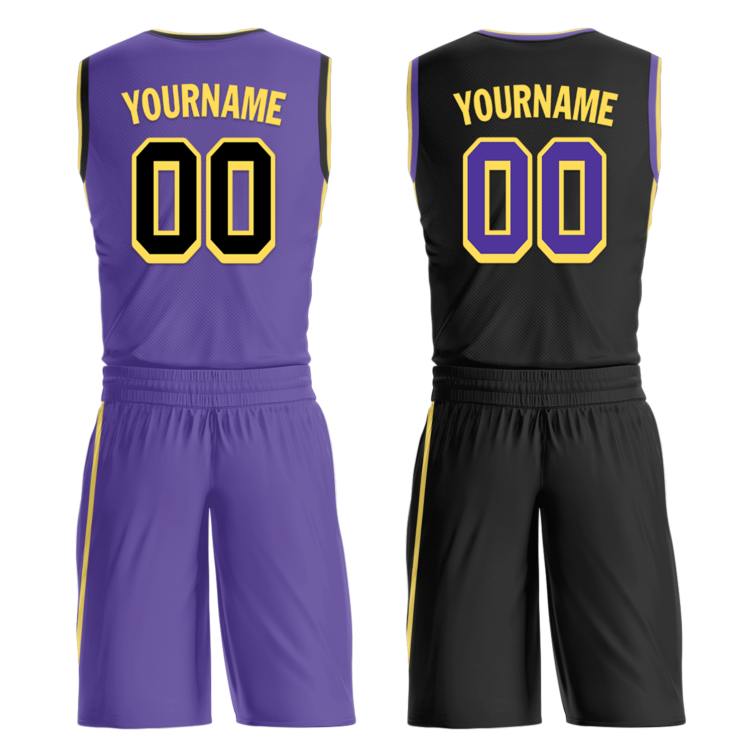 Custom Purple Black Classic Style Reversible Basketball Uniform Personalized Ordinary BBJR-D017033