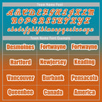Custom Blue Orange Fade Fashion Jacket Bomber Full-Snap Varsity Letterman Personalized Jacket FZ005-D020229-23