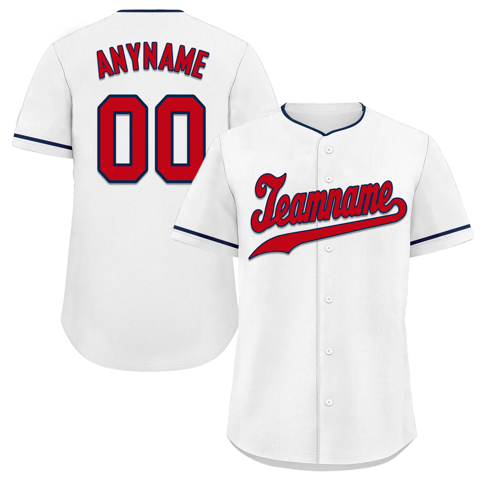 Custom White Classic Style Red Personalized Authentic Baseball Jersey BSBJ01-bd0faaf
