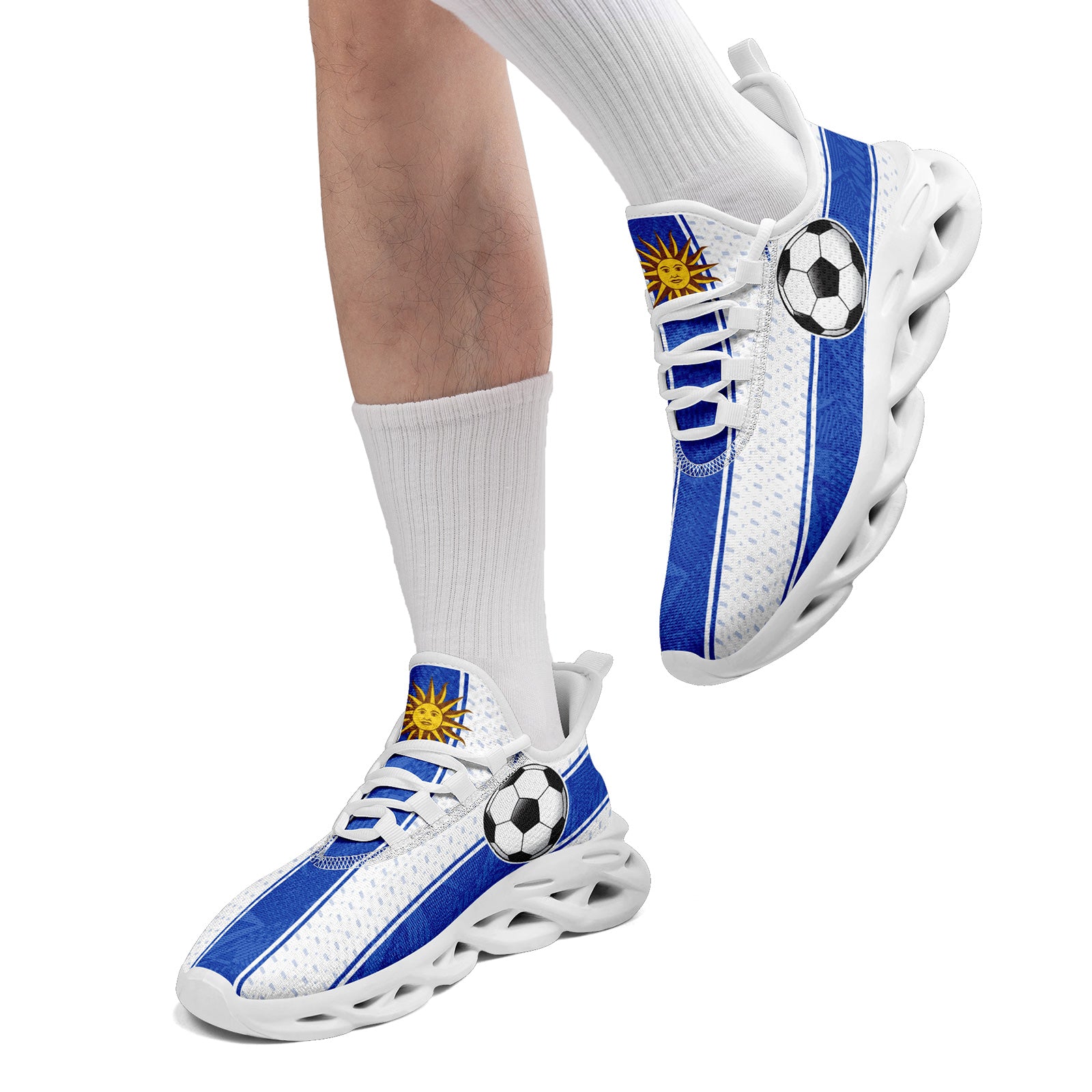Custom Uruguay 2026 World Cup Sneakers DIY Country Flag Running Shoes Lightweight Sport Shoes Gift for Football Fans Personalized Team Name and Logo FN003-F009072-3