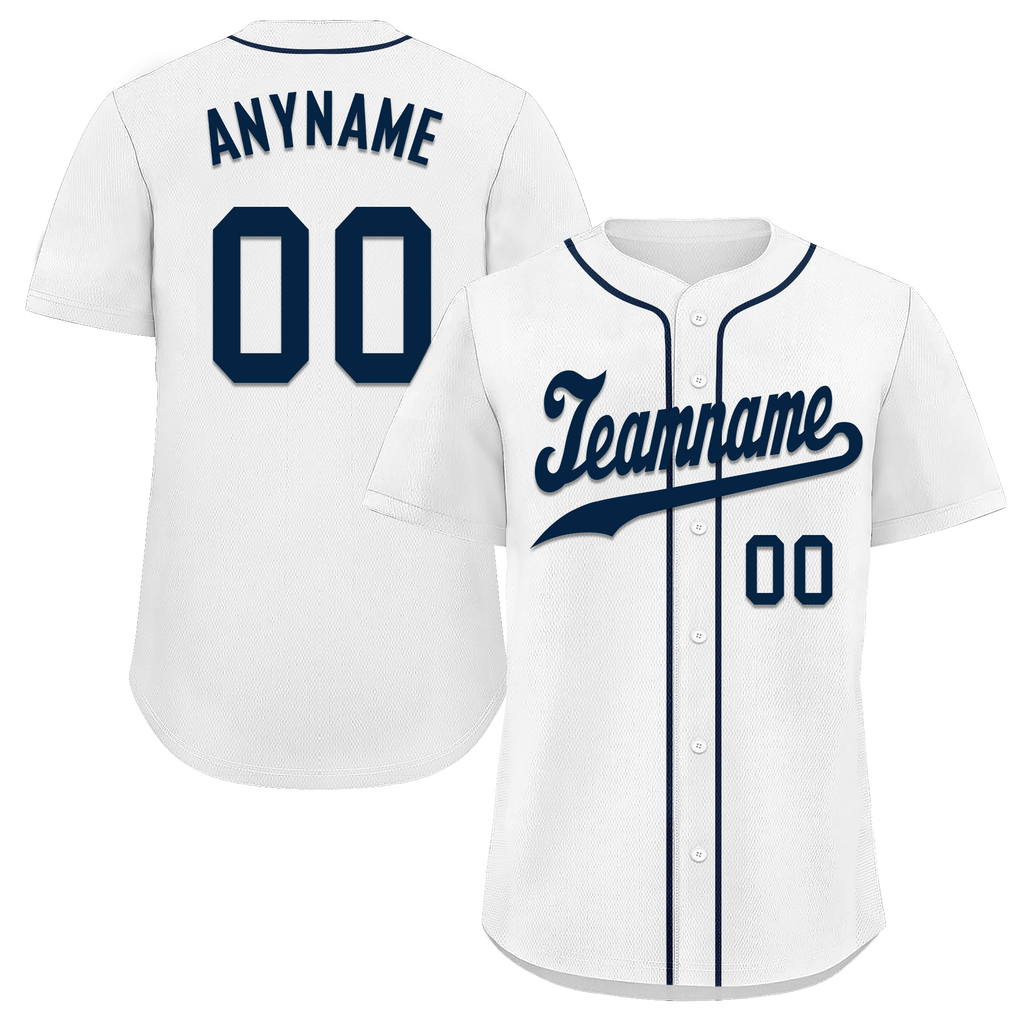 Custom White Classic Style Black Personalized Authentic Baseball Jersey BSBJ01-bd0faad