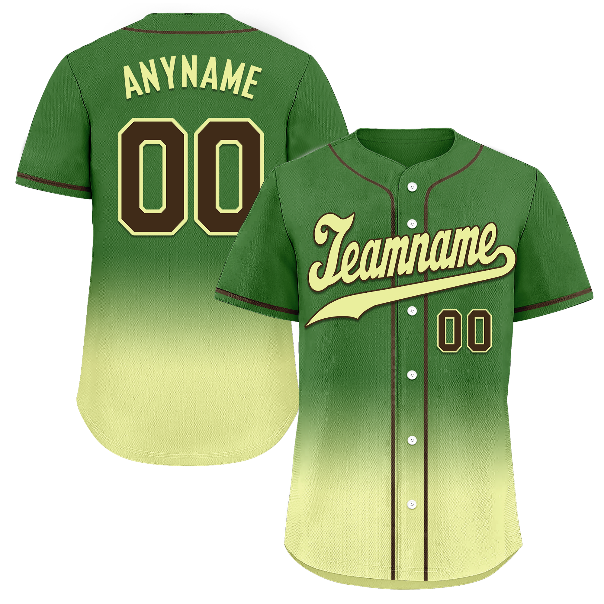 Custom Green Fade Fashion Personalized Authentic Baseball Jersey BSBJ01-D0a70f7