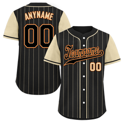 Custom Black Yellow Stripe Fashion Personalized Authentic Baseball Jersey BSBJ01-D017237