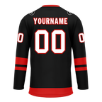 Custom Black Red Personalized Hockey Jersey HCKJ01-D0a700b