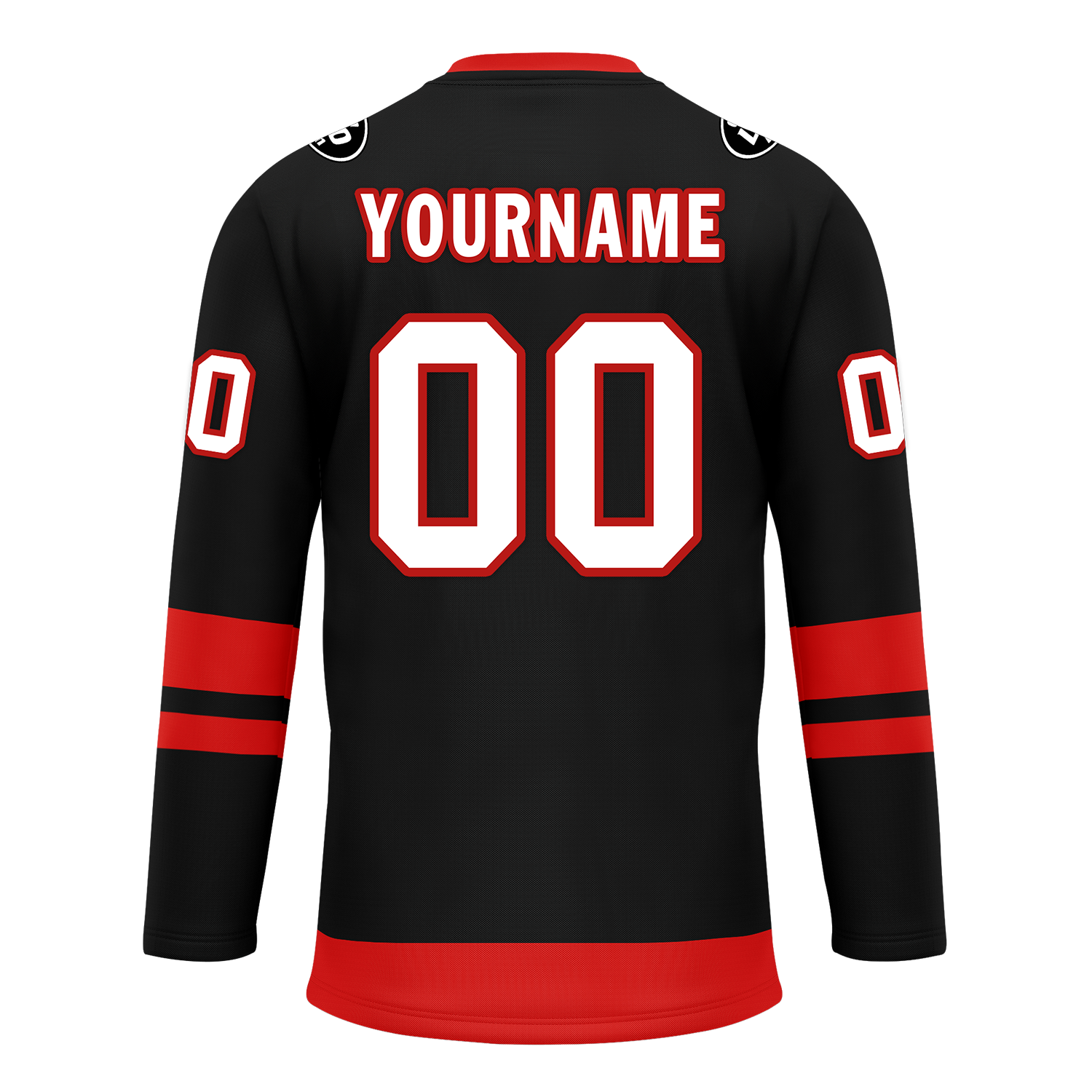 Custom Black Red Personalized Hockey Jersey HCKJ01-D0a700b