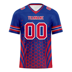 Custom Blue Red New York Personalized Authentic Football Jersey FBJ02-D023033-4