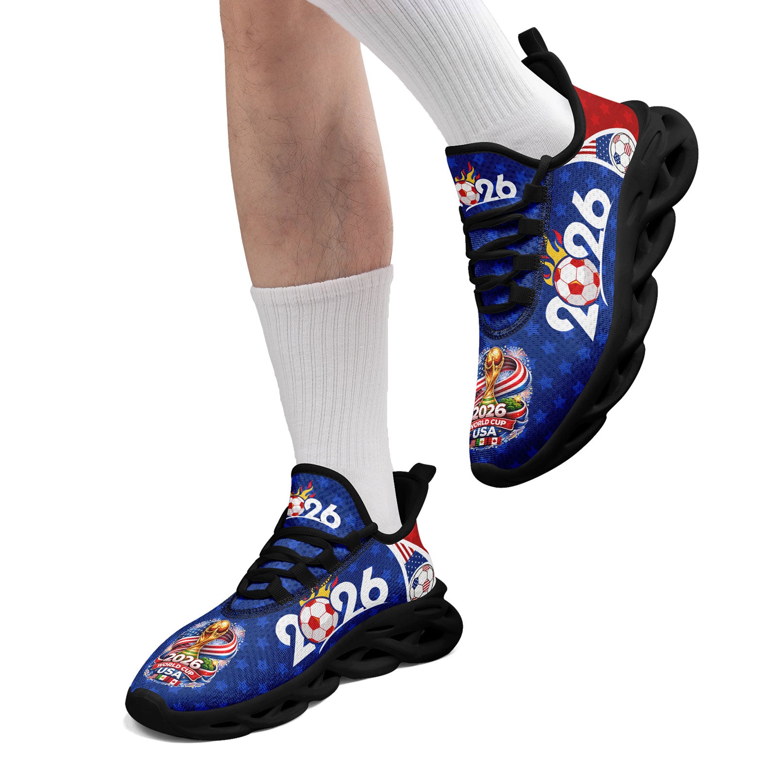 Custom United States 2026 World Cup Sneakers DIY Country Flag Running Shoes Lightweight Sport Shoes Gift for Football Fans Personalized Team Name and Logo FN003-F028035-5