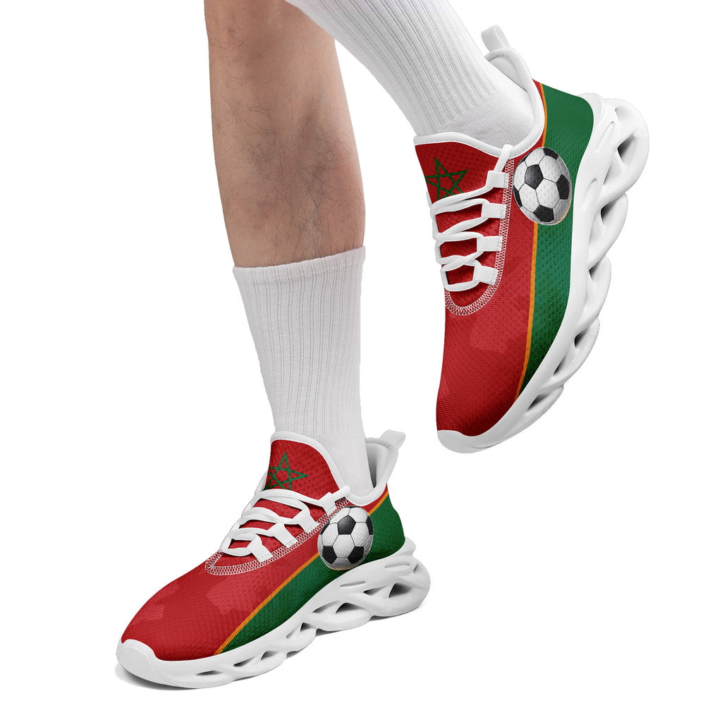 Custom Morocco 2026 World Cup Sneakers DIY Country Flag Running Shoes Lightweight Sport Shoes Gift for Football Fans Personalized Team Name and Logo FN003-F009073-3