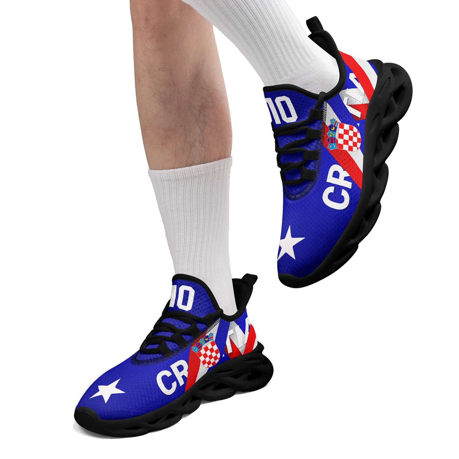 Custom Croatia 2026 World Cup Sneakers DIY Country Flag Running Shoes Lightweight Sport Shoes Gift for Football Fans Personalized Team Name and Logo FN003-F009104-3