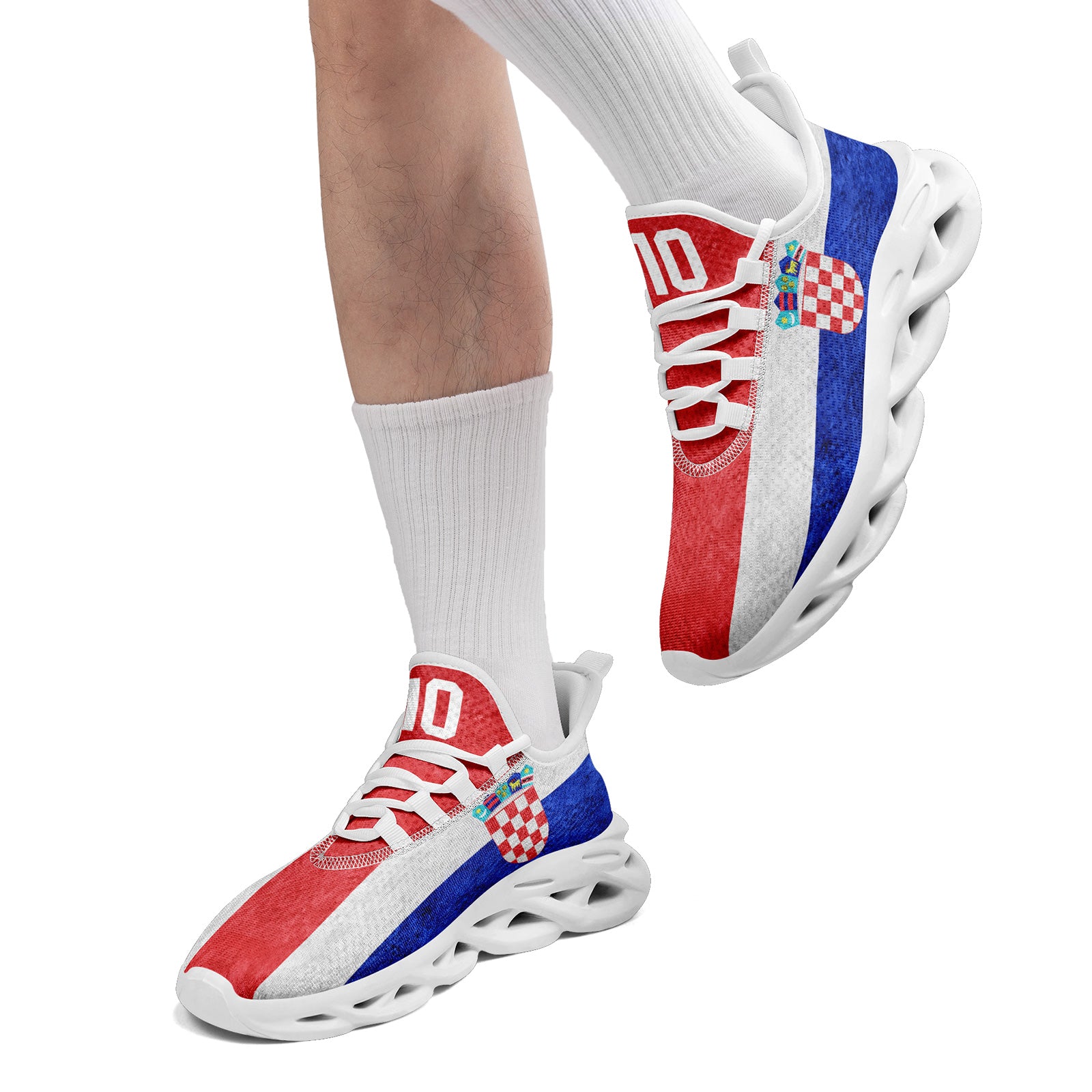 Custom Croatia 2026 World Cup Sneakers DIY Country Flag Running Shoes Lightweight Sport Shoes Gift for Football Fans Personalized Team Name and Logo FN003-F009104-2