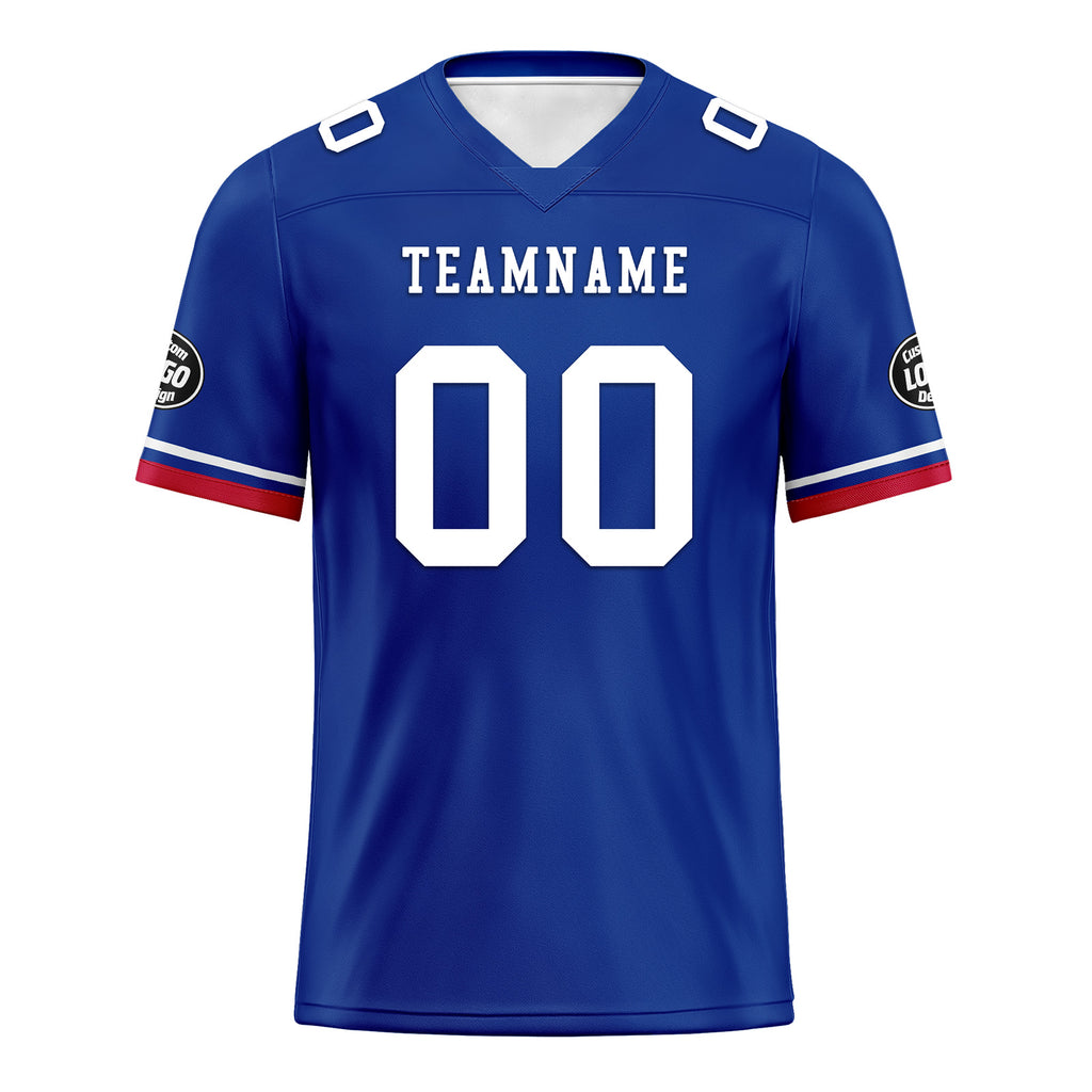 Custom Blue White Red Buffalo Football Jersey and Firesoul Sports Shoes Combo Offer Personalized Combo ZH-D020273-4