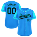 Custom Blue Cyan Raglan Sleeves Personalized Authentic Baseball Jersey BSBJ01-D017199
