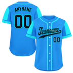 Custom Blue Cyan Raglan Sleeves Personalized Authentic Baseball Jersey BSBJ01-D017199