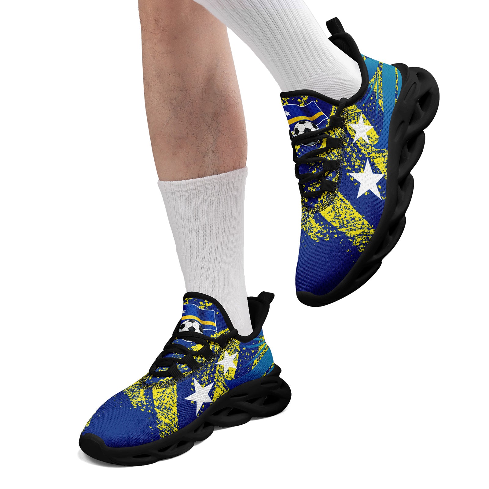 Custom Curaçao 2026 World Cup Sneakers DIY Country Flag Running Shoes Lightweight Sport Shoes Gift for Football Fans Personalized Team Name and Logo FN003-F009074-4
