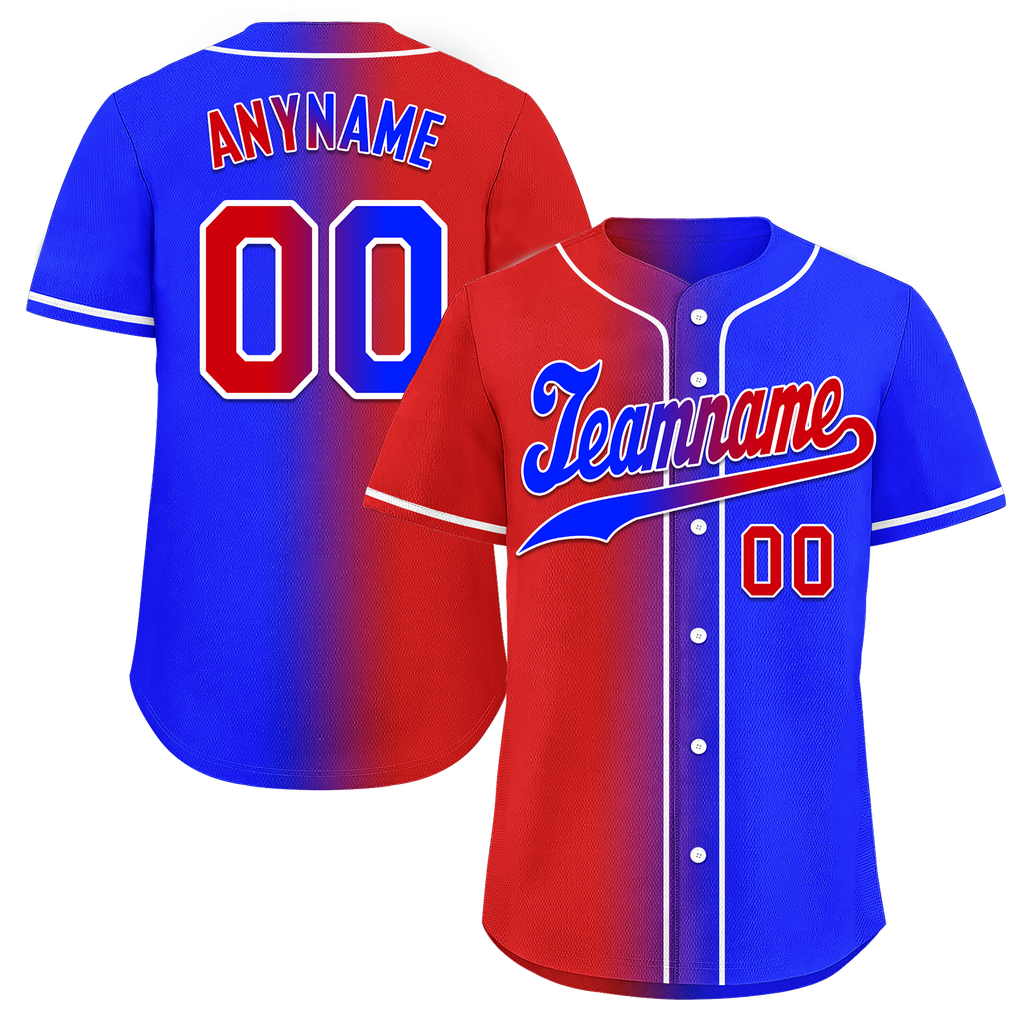 Custom Red Blue Gradient Fashion Personalized Authentic Baseball Jersey BSBJ01-D0a707b