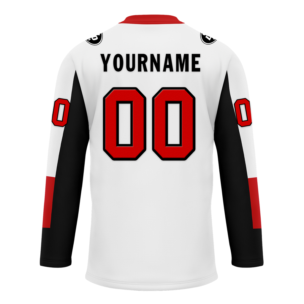 Custom White Black Personalized Hockey Jersey HCKJ01-D0a70a9