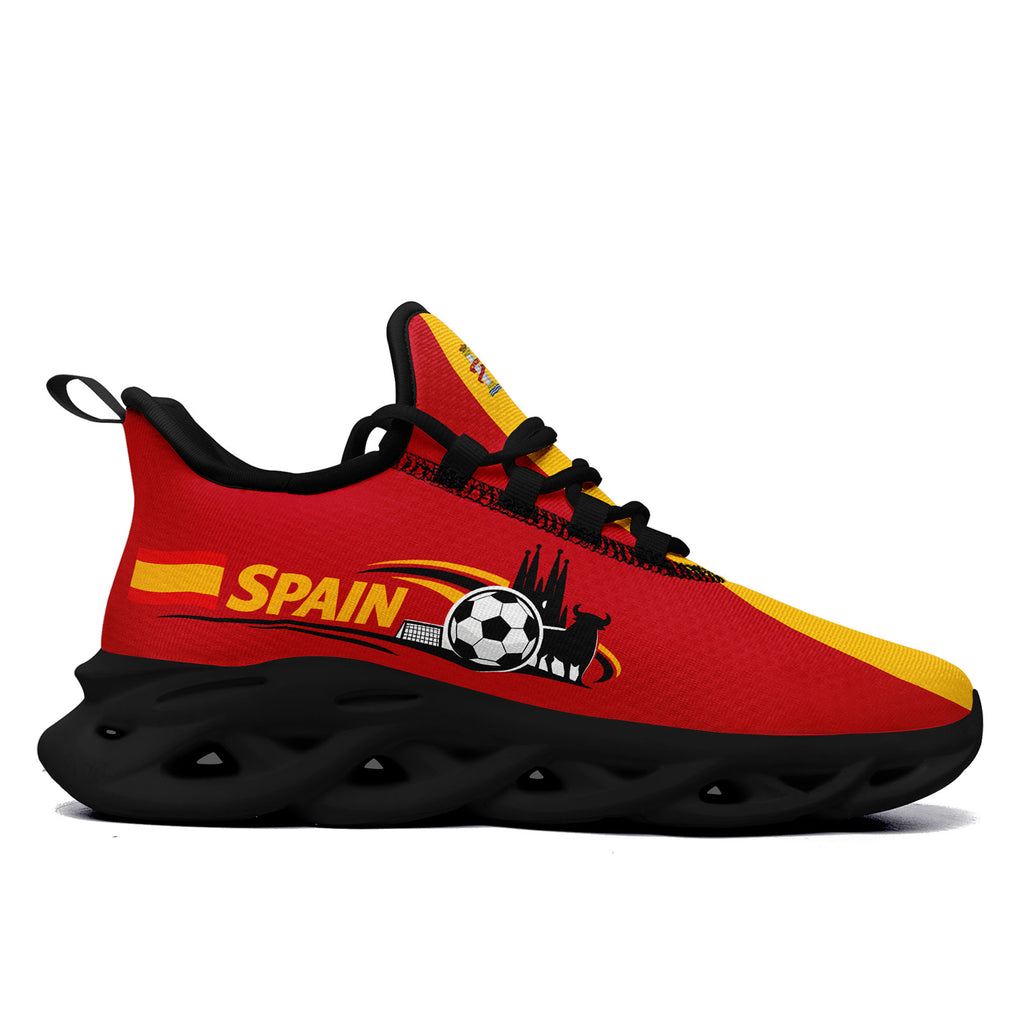 Custom 2026 World Cup Spain Sneakers DIY Country Flag Running Shoes Lightweight Sport Shoes Gift for Football Fans Personalized Team Name and Logo FN003-F027068-1