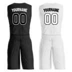 Custom Black White Classic Style Reversible Basketball Uniform Personalized COOLMAX BBJR-D017007