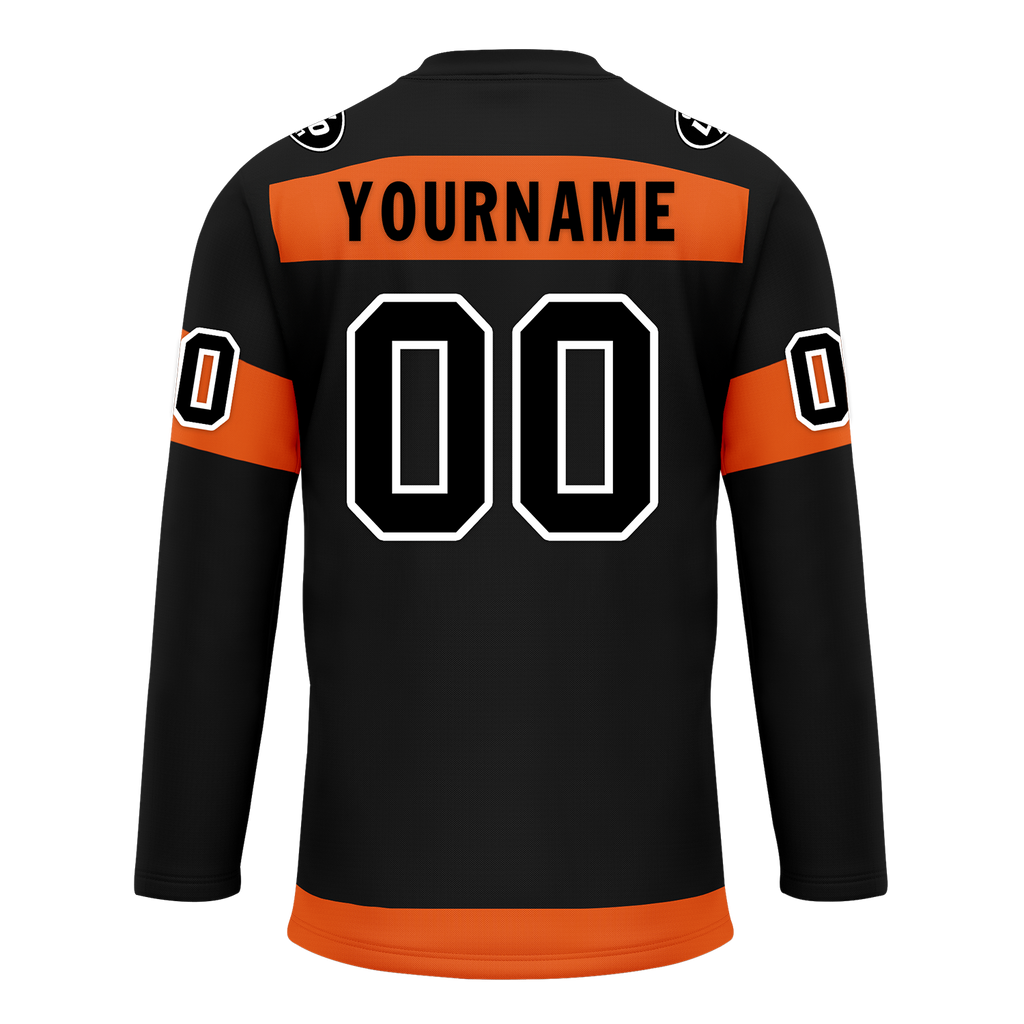 Custom Black Orange Personalized Hockey Jersey HCKJ01-D0a70ec