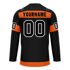Custom Black Orange Personalized Hockey Jersey HCKJ01-D0a70ec