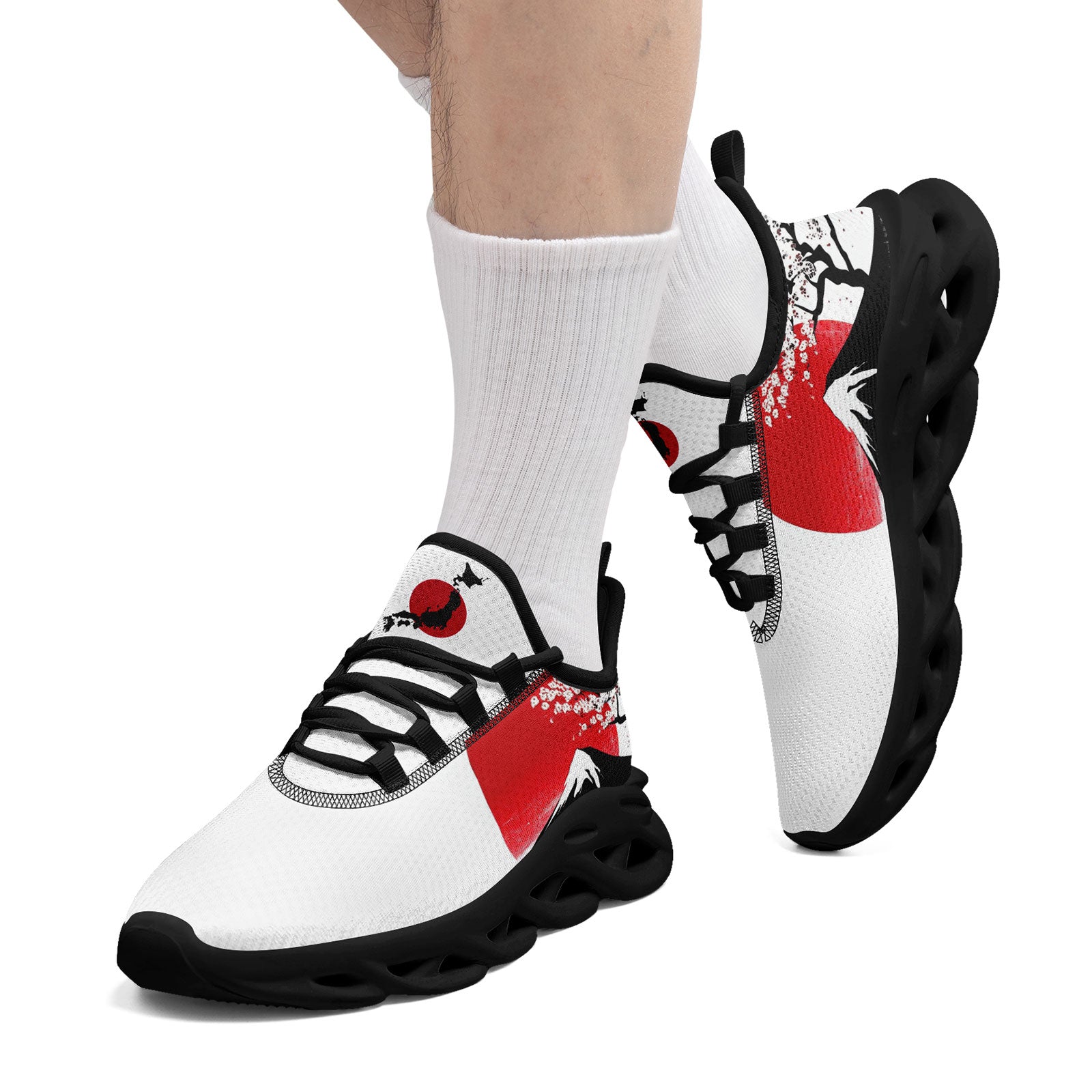 Custom Japan 2026 World Cup Sneakers DIY Country Flag Running Shoes Lightweight Sport Shoes Gift for Football Fans Personalized Team Name and Logo FN003-F025044-7