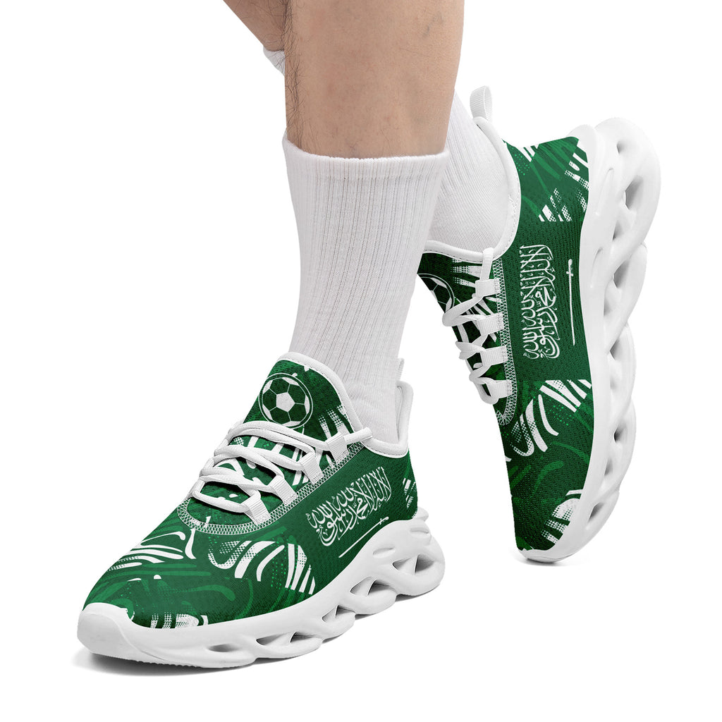 Custom Saudi Arabia 2026 World Cup Sneakers DIY Country Flag Running Shoes Lightweight Sport Shoes Gift for Football Fans Personalized Team Name and Logo FN003-F009078-2