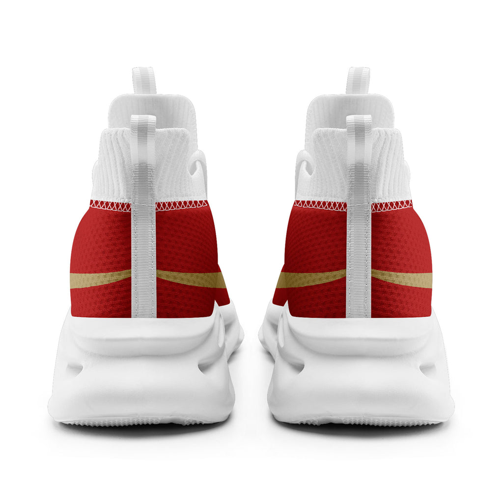 Custom Red San Francisco Football Jersey and Sports Shoes Combo Offer Personalized Combo ZH-D025008-22