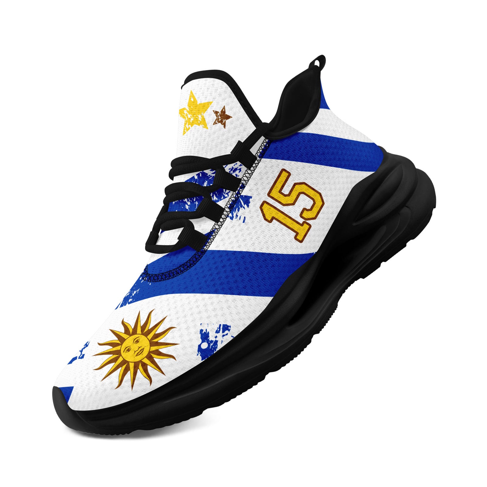 Custom Uruguay 2026 World Cup Sneakers DIY Country Flag Running Shoes Lightweight Sport Shoes Gift for Football Fans Personalized Team Name and Logo FN079-F009123-1