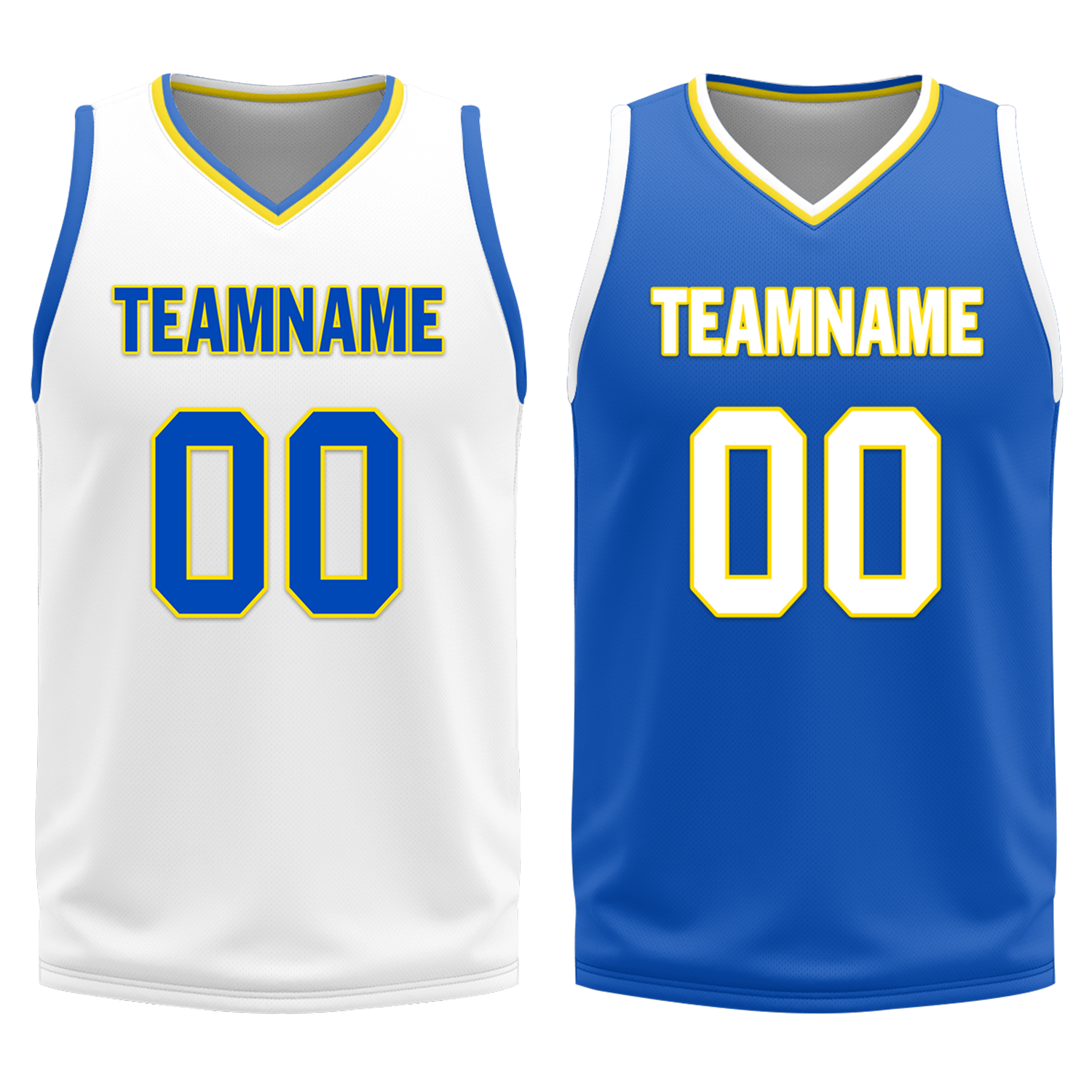 Custom White Blue Classic Style Reversible Basketball Uniform Personalized Ordinary BBJR-D017004