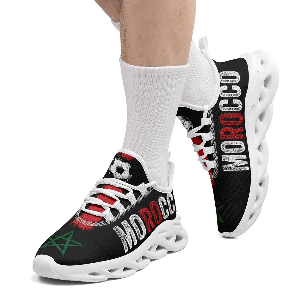 Custom Morocco 2026 World Cup Sneakers DIY Country Flag Running Shoes Lightweight Sport Shoes Gift for Football Fans Personalized Team Name and Logo FN003-F009073-1