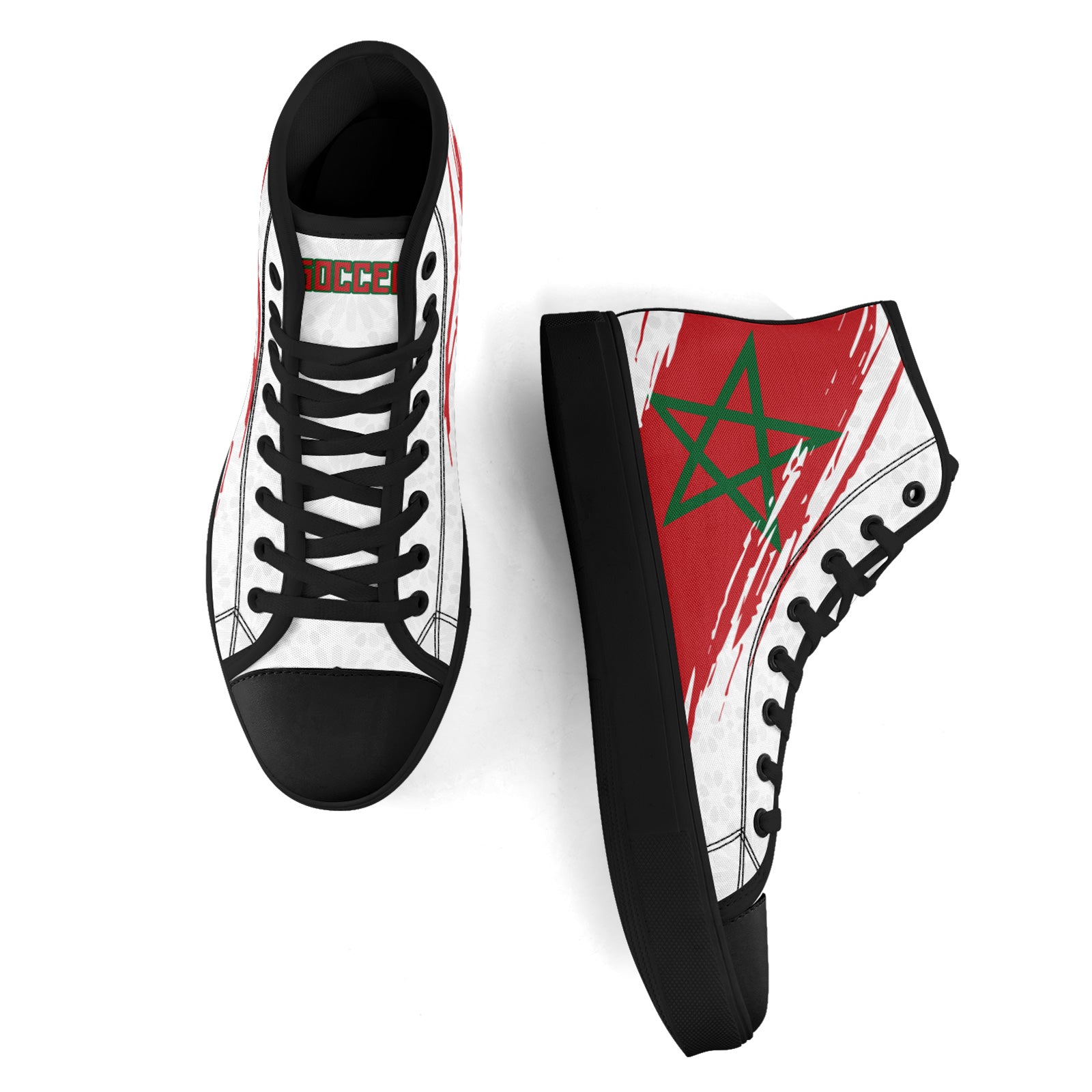 Custom Morocco 2026 World Cup Sneakers DIY Country Flag Running Shoes Lightweight Sport Shoes Gift for Football Fans Personalized Team Name and Logo FN024-F009090-5