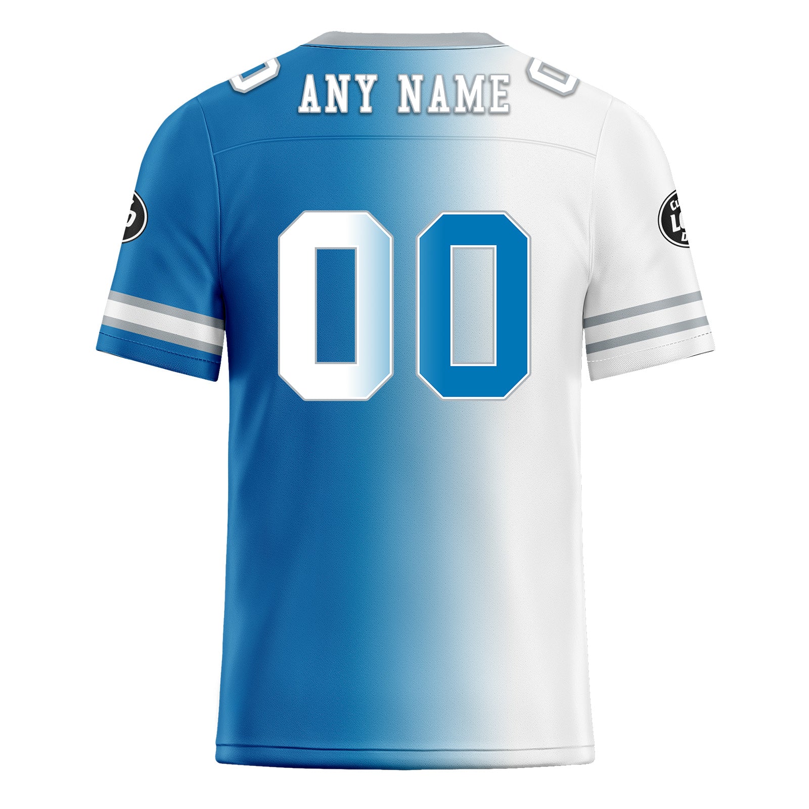 Custom Blue White Michigan Personalized Authentic Football Jersey FBJ02-D028017-6