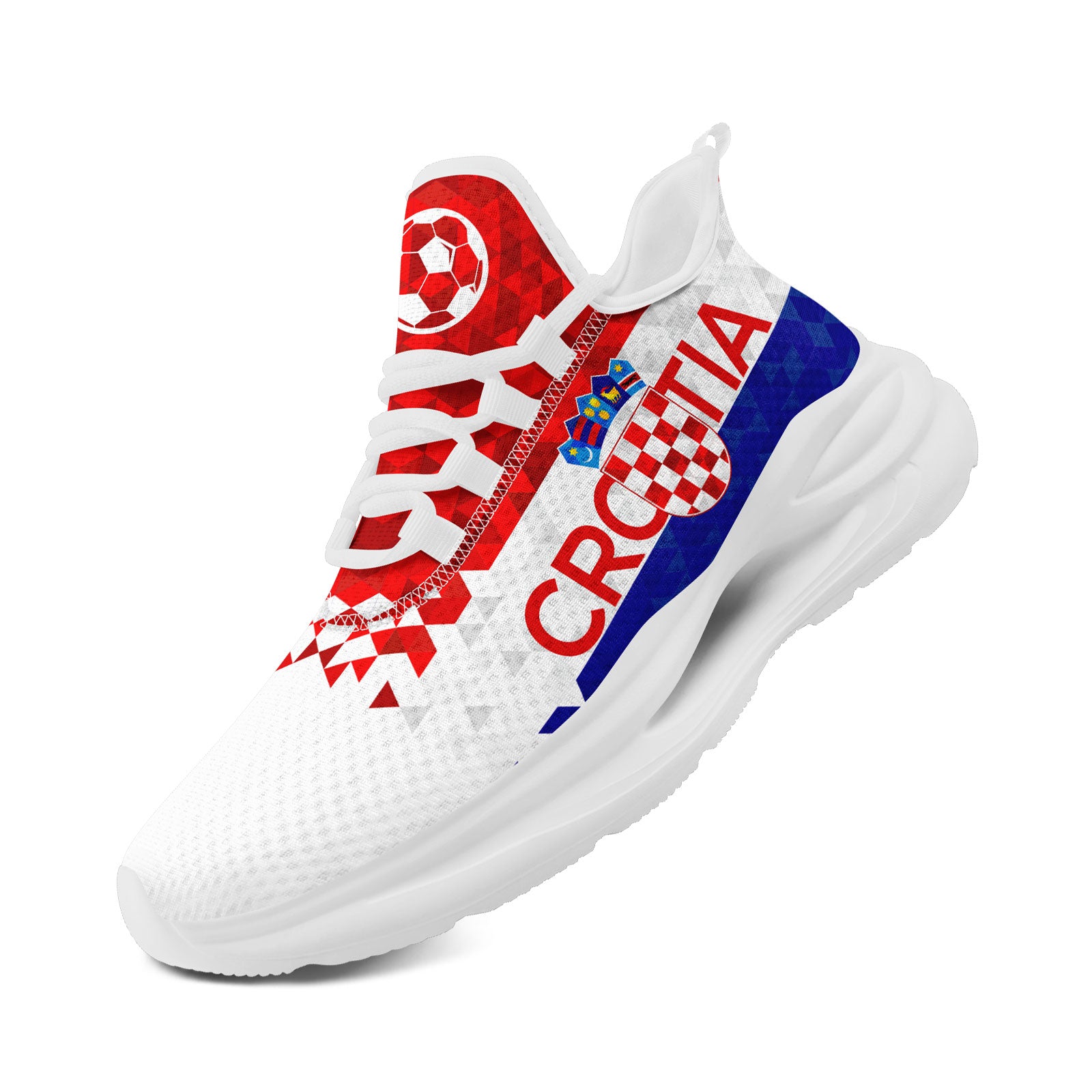 Custom Croatia 2026 World Cup Sneakers DIY Country Flag Running Shoes Lightweight Sport Shoes Gift for Football Fans Personalized Team Name and Logo FN079-F009105-5