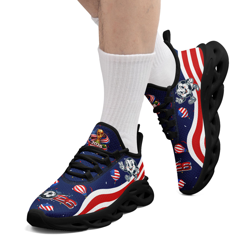 Custom United States 2026 World Cup Sneakers DIY Country Flag Running Shoes Lightweight Sport Shoes Gift for Football Fans Personalized Team Name and Logo FN003-F028035-3