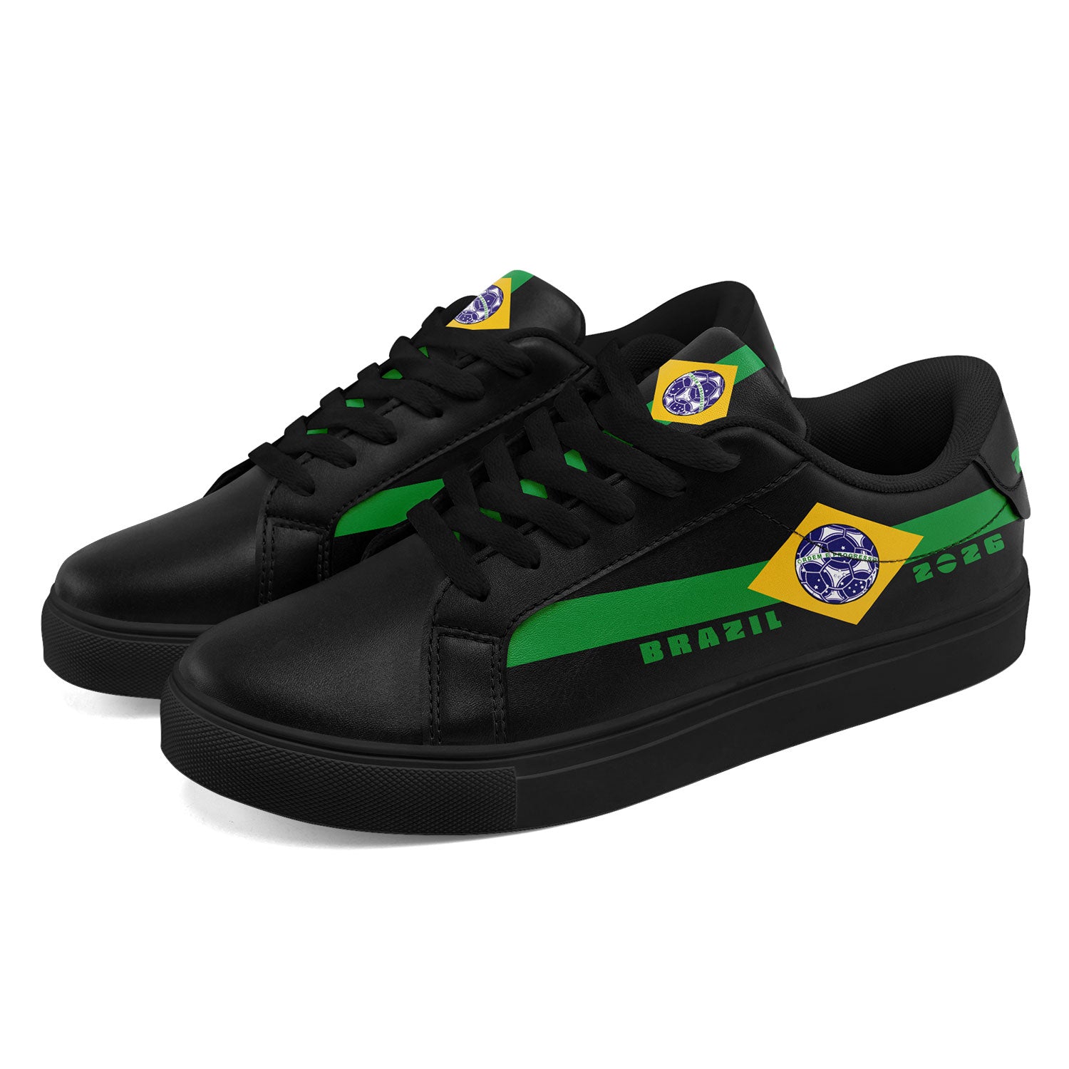 Custom 2026 World Cup Brazil Sneakers DIY Country Flag Running Shoes Lightweight Sport Shoes Gift for Football Fans Personalized Team Name and Logo FN023-F027052-3