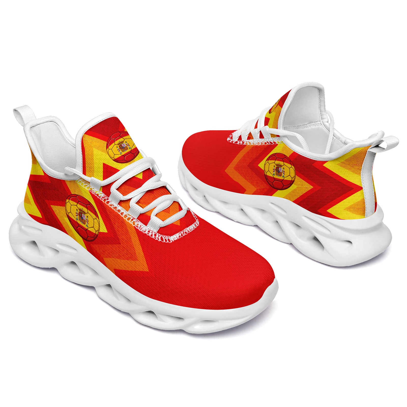 Custom 2026 World Cup Spain Sneakers DIY Country Flag Running Shoes Lightweight Sport Shoes Gift for Football Fans Personalized Team Name and Logo FN003-F027068-4