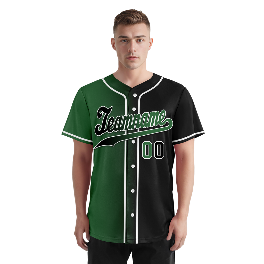 Custom Green Black Gradient Fashion Personalized Authentic Baseball Jersey BSBJ01-D0a707c