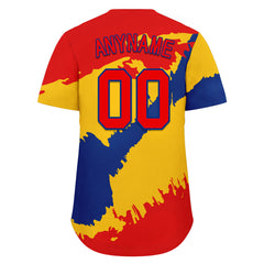 Custom Red Yellow Blue Colombian Flag Personalized Authentic Baseball Jersey BSBJ01-E06022-11