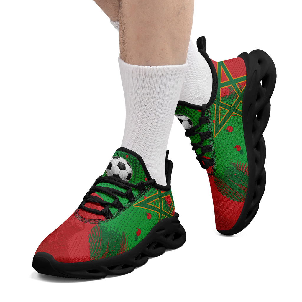 Custom Morocco 2026 World Cup Sneakers DIY Country Flag Running Shoes Lightweight Sport Shoes Gift for Football Fans Personalized Team Name and Logo FN003-F009073-4