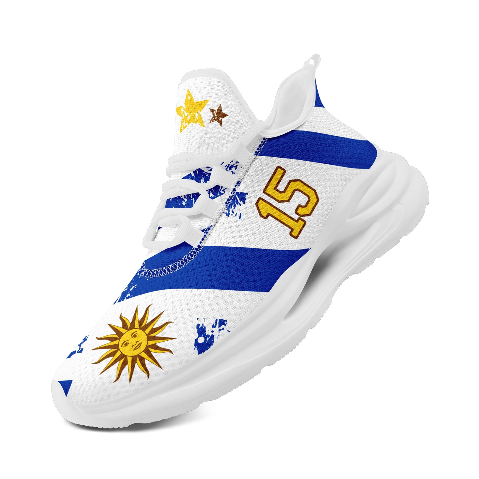 Custom Uruguay 2026 World Cup Sneakers DIY Country Flag Running Shoes Lightweight Sport Shoes Gift for Football Fans Personalized Team Name and Logo FN079-F009123-1