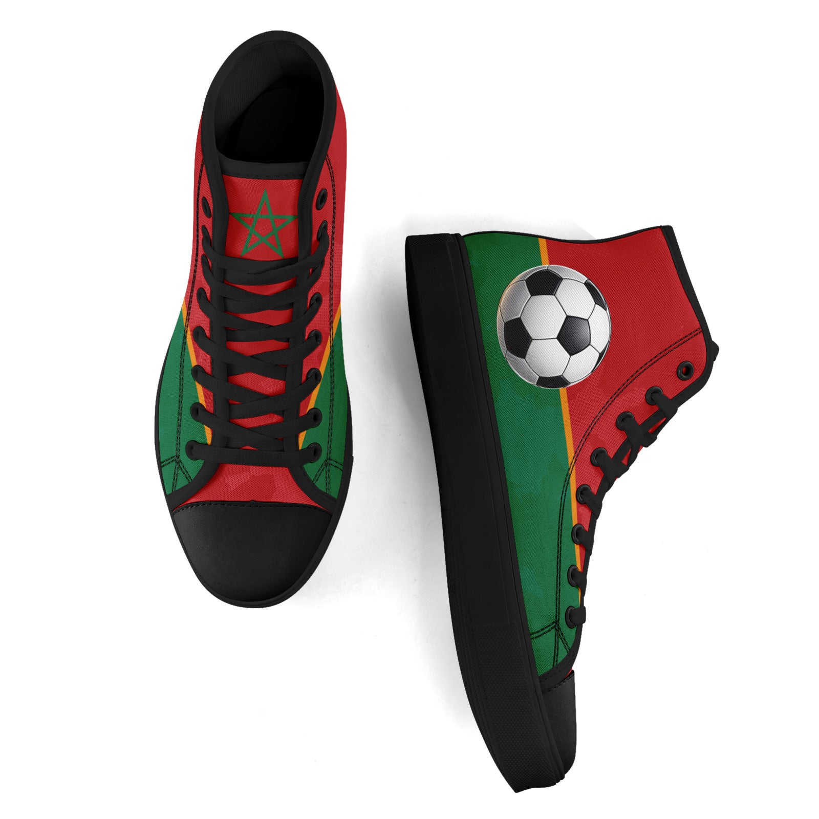 Custom Morocco 2026 World Cup Sneakers DIY Country Flag Running Shoes Lightweight Sport Shoes Gift for Football Fans Personalized Team Name and Logo FN024-F009090-3