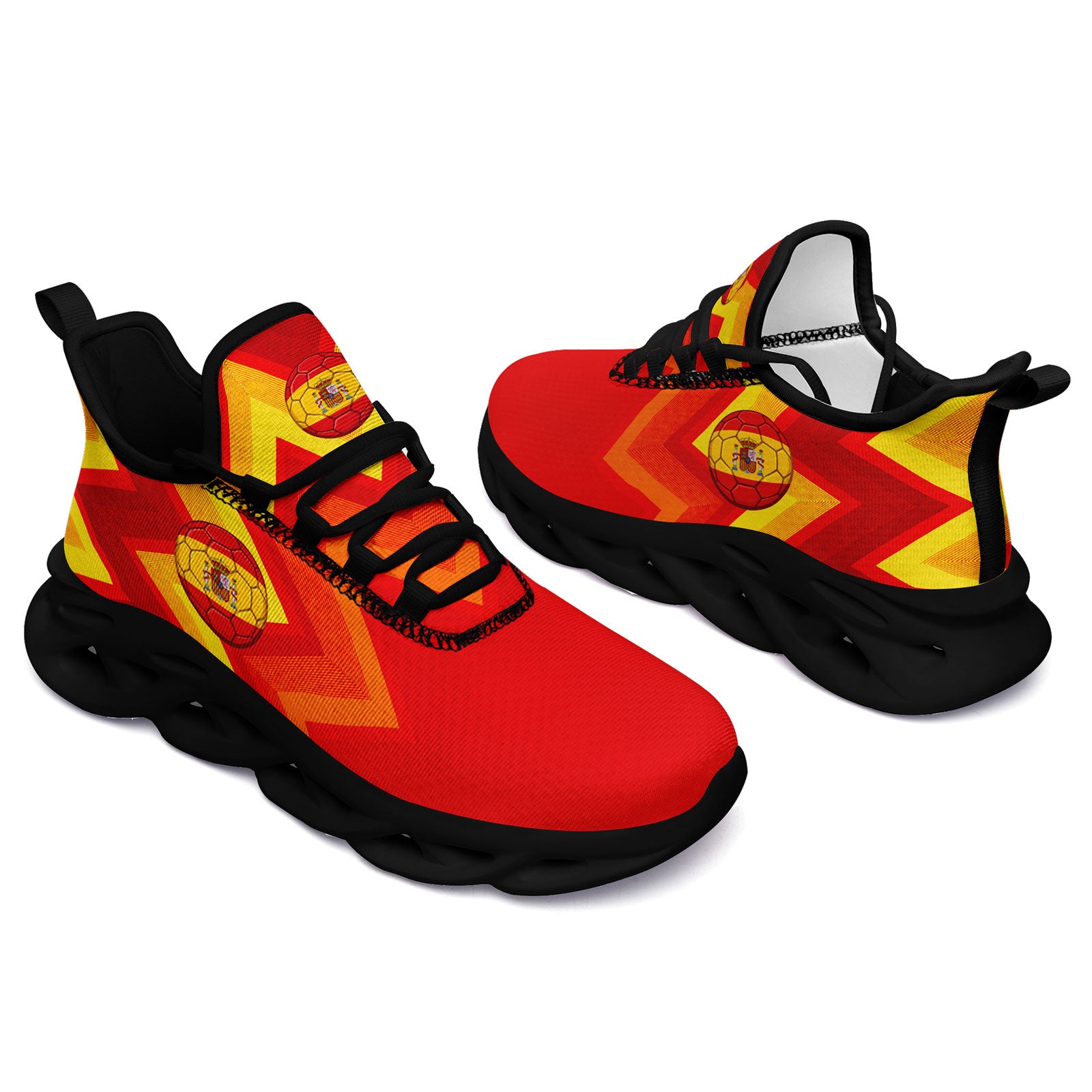 Custom 2026 World Cup Spain Sneakers DIY Country Flag Running Shoes Lightweight Sport Shoes Gift for Football Fans Personalized Team Name and Logo FN003-F027068-4