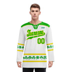 Custom Four-leaf clover Personalized Hockey Jersey HCKJ01-E0615-9