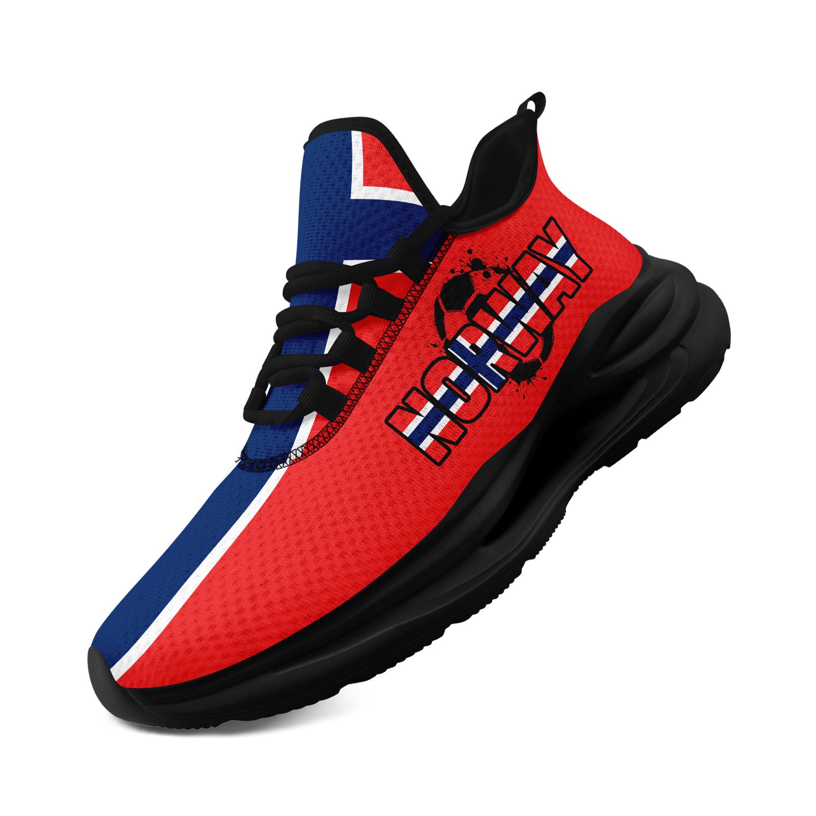Custom 2026 World Cup Norway Sneakers DIY Country Flag Running Shoes Lightweight Sport Shoes Gift for Football Fans Personalized Team Name and Logo FN079-F027070-3