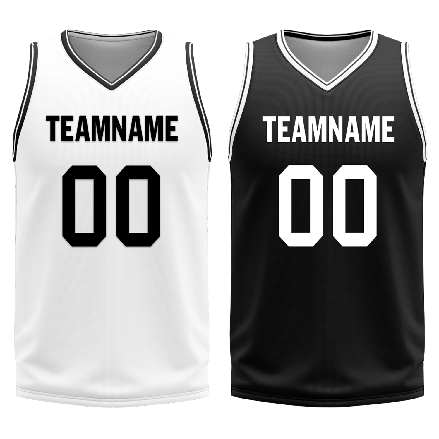 Custom White Black Classic Style Reversible Basketball Uniform Personalized Ordinary BBJR-D017008