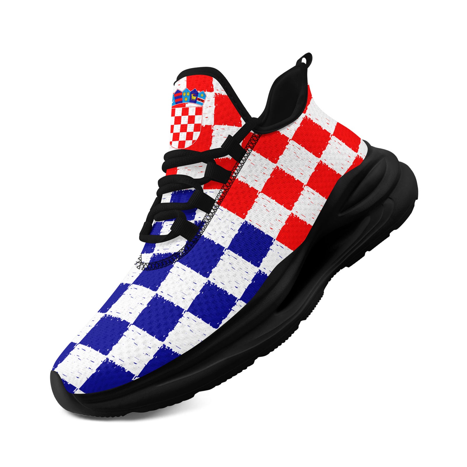 Custom Croatia 2026 World Cup Sneakers DIY Country Flag Running Shoes Lightweight Sport Shoes Gift for Football Fans Personalized Team Name and Logo FN079-F009105-2