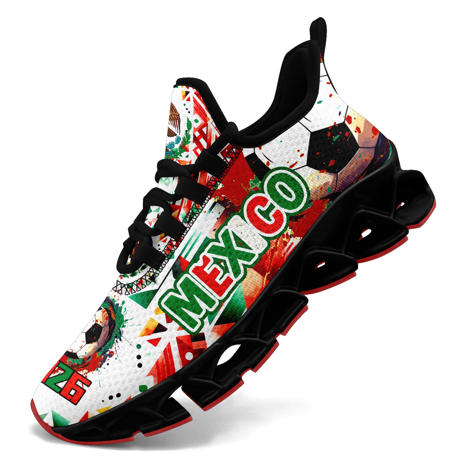 Custom 2026 World Cup Mexico Sneakers DIY Country Flag Running Shoes Lightweight Sport Shoes Gift for Football Fans Personalized Team Name and Logo FN003XD-F023050-5