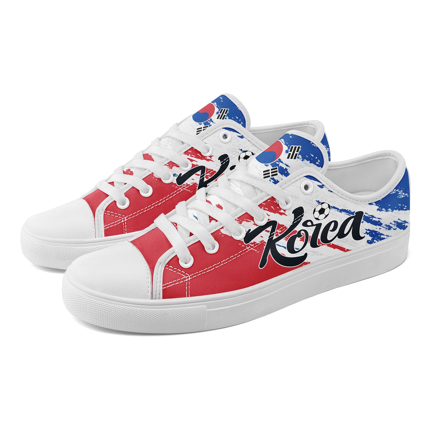 Custom South Korea 2026 World Cup Sneakers DIY Country Flag Running Shoes Lightweight Sport Shoes Gift for Football Fans Personalized Team Name and Logo FN027-F009081-2
